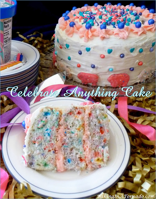 Celebrate Anything Cake | recipe developed by Karen of www.BakingInATornado.com | #recipe #cake
