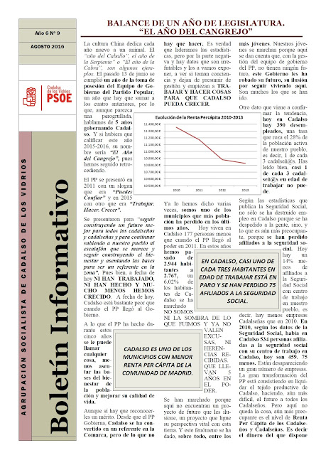 BOletín Nº 9.- Agosto 2016.