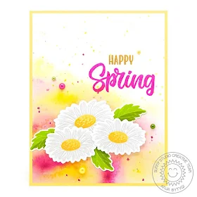 Sunny Studio Stamps: Cheerful Daisies Spring Themed Card by Anja Bytyqi