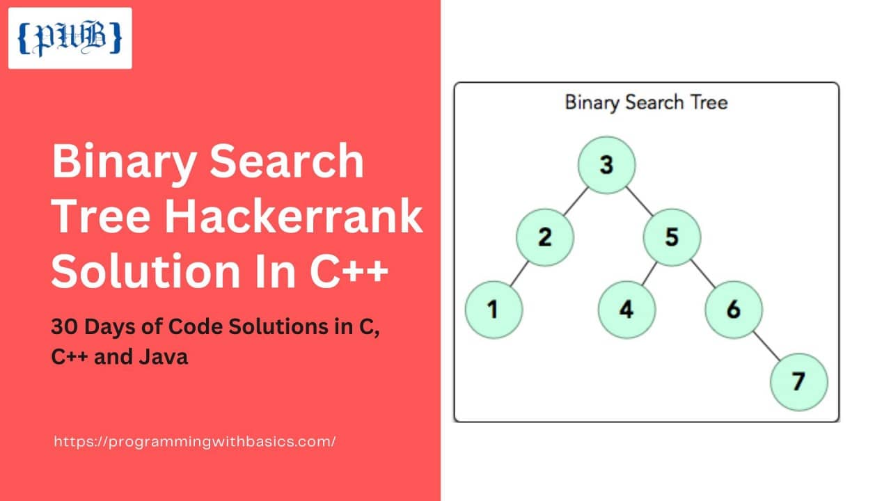 Day 22 Binary Search Tree Hackerrank Solution In C++