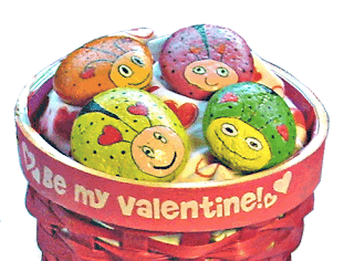 painted rocks, love bugs, Valentine's