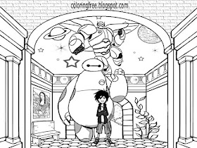 Fun Disney movie coloring pages for kids easy drawing ideas to print Big Hero 6 superhero characters