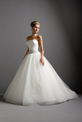 Wedding Bridal Gown: jewelled neckline and waistband