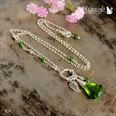 Miracolo, peridot, peridot quartz kite shape, wisiorek z peridotem, kwarc zielony, green quartz pendant