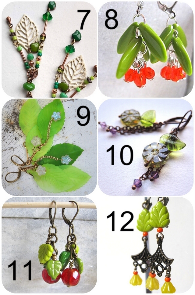 DIY verzameld/collected - oorbellen met blaadjes/earrings wih leafs