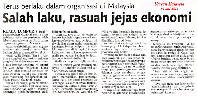 Tingkatan Enam RASUAH KERATAN AKHBAR / ARTIKEL BERKAITAN