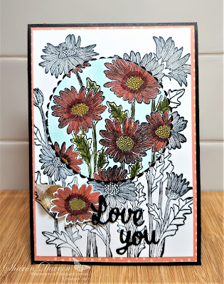 Rhapsody in craft, Calypso Coral, Daisy Garden, Daisy Lane, Love you more than dies, Pansy Petals DSP, Spotlight Technique, Annual Catalogue 2021, Stampin' Up!, #colourcreationsbloghop