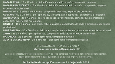 CASTING para LARGOMETRAJE EN PUEBLA ¡Te estamos buscando! - Se solicitan diversos y variados perfiles para PELÍCULA 2023