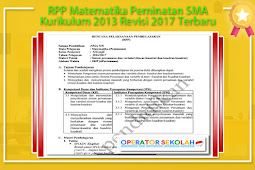 Rpp Matematika Peminatan Sma Kurikulum 2013 Revisi 2017 Terbaru