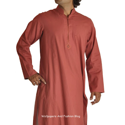 Junaid Jamshed Latest Orange Kurta Salwar (Salwar Kameez)  Designs for Men 2012