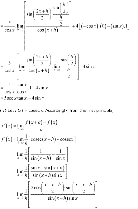 Solutions Class 11 Maths Chapter-13 (Limits and Derivatives)