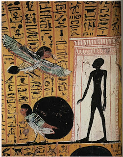 The Ba soul existing the tomb on the day of the shadow. Thebes Tomb TT 290. Wikipedia