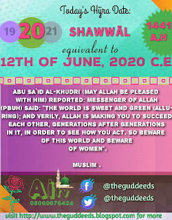 20th of Shawwāl, the 10th month, Hijra Date, Today's date