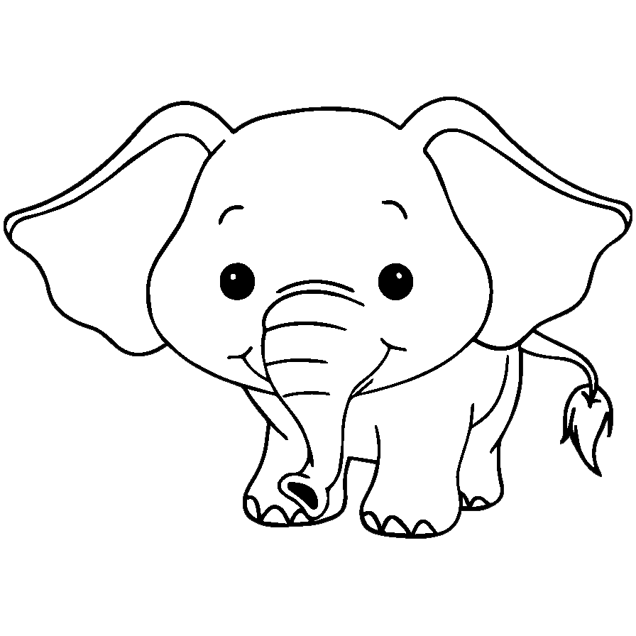 Contoh Gambar  Mewarnai Gajah  Kartun  KataUcap