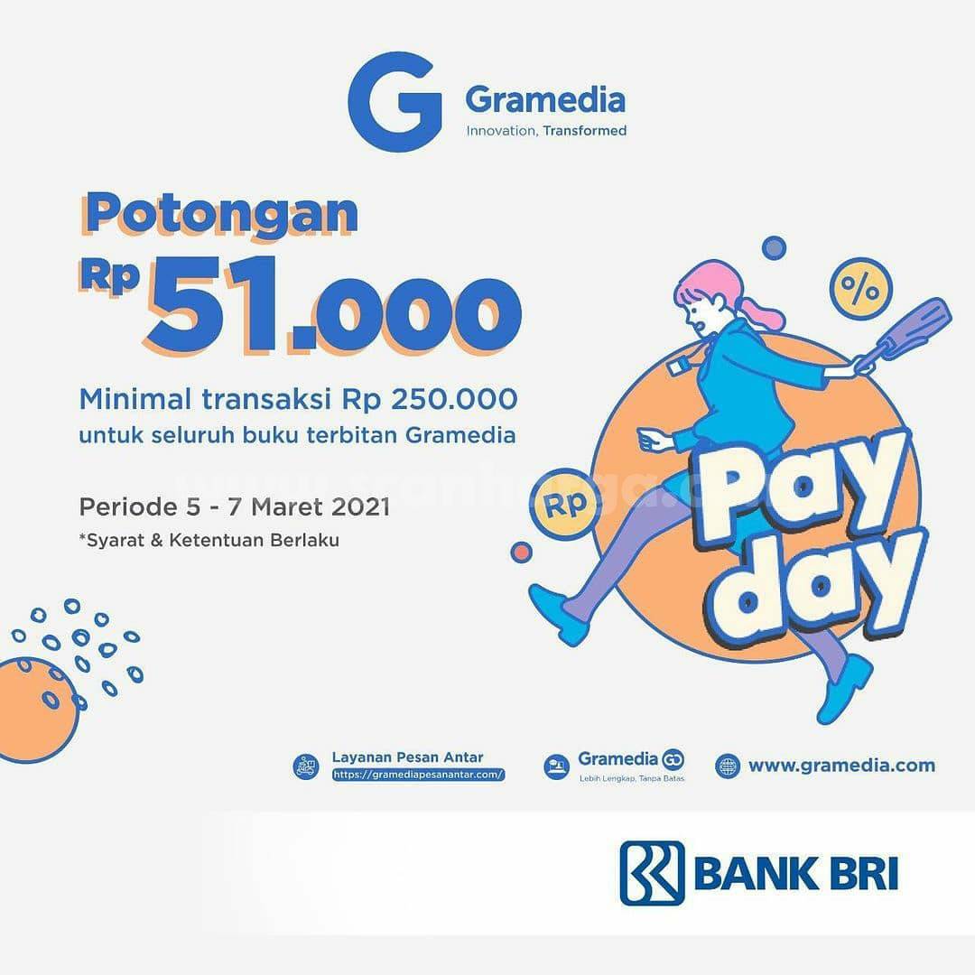 GRAMEDIA Promo PAYDAY! Potongan Rp 51.000 dengan Kartu Debit BRI