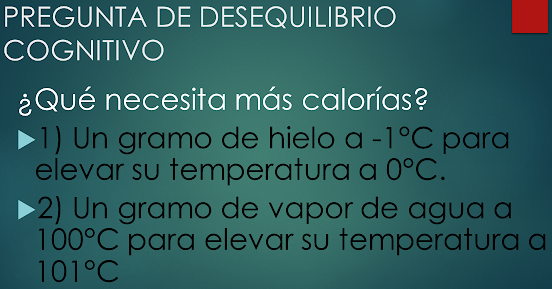 pregunta desequilibrio cognitivo vapor agua