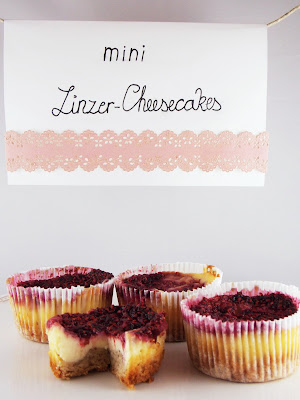 kleine Cheesecakes nach einer Linzer-Torte