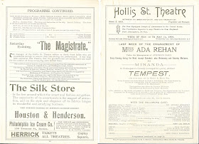 A set of advertisements, including one for "The Tempest."