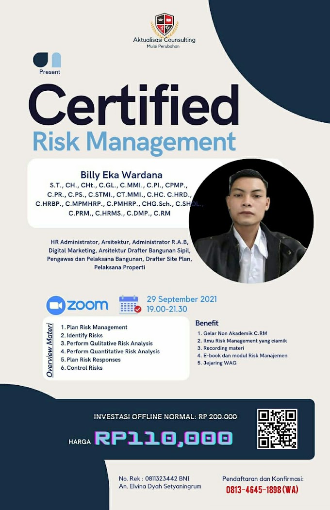 Gelar Non Akademik Certified Risk Manajemen