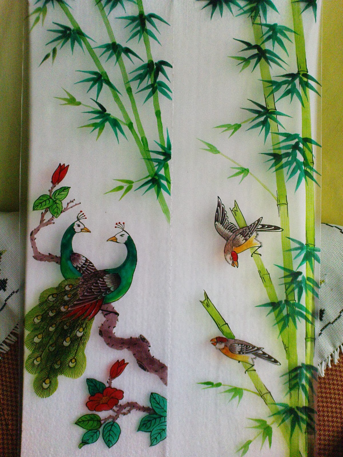 My Gallery Lukisan Ikan Koi Sakura Bambu dan Burung 
