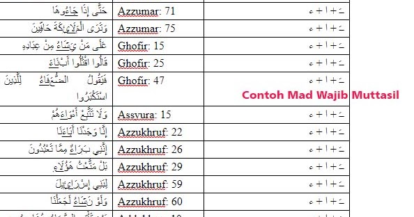 30 Contoh Mad Wajib Muttasil Dalam Al Qur An Beserta Surat Dan Ayatnya Ilmu Tajwid Lengkap
