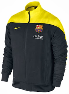 Jaket Bola Grade Ori Sideline Training Track Barcelona 3rd Black-Yellow 2013-2014