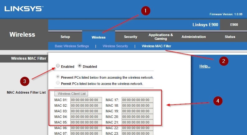 wifi mac filter feature