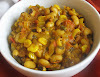 Black-Eyed Peas Simmered in a Spicy Tomato Sauce with Corn