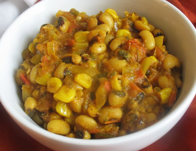 black-eyed pea curry with corn