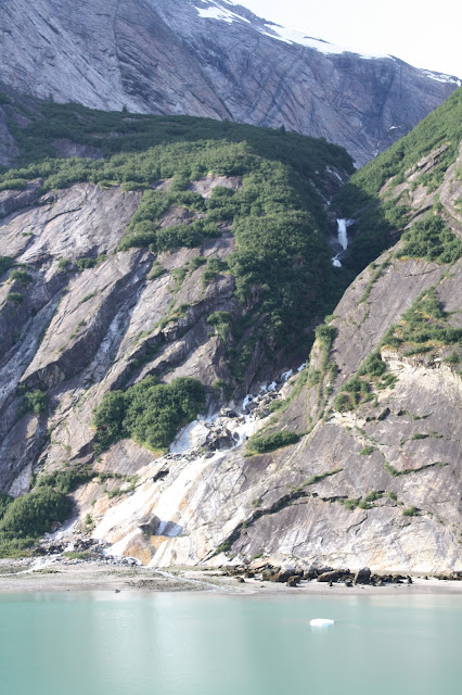 Waterfall in Alaska seen from cruise ship