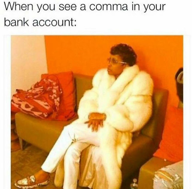 Comma on your bank account