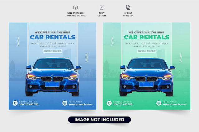 Vehicle rental business poster template free download