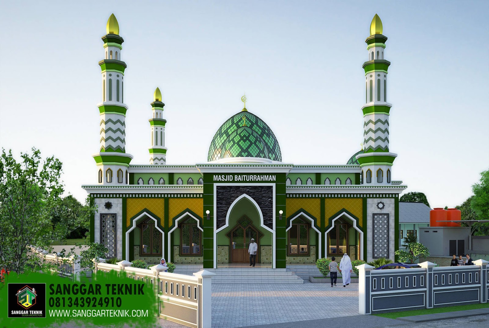 GAMBAR DESAIN  MASJID  15X15 MINIMALIS  1 LANTAI 