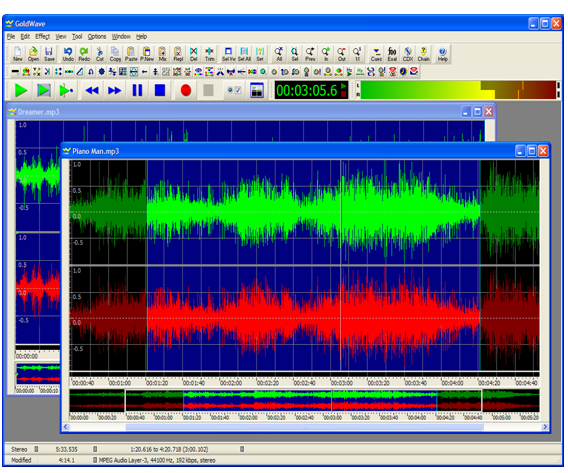 GoldWave professional digital audio editor برامج احترافي