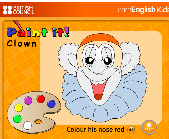 http://learnenglishkids.britishcouncil.org/en/word-games/paint-it/clowns-face-paint-it