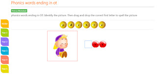 Phonics worksheet - words ending OT sound