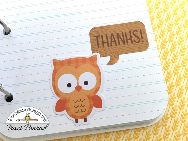 Fall Jar Gratitude Journal Album Pages with owl