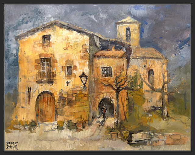 OLIUS-PINTURA-RECTORIA-MASIA-ESGLESIA-SANT ESTEVE-PAISATGES-SOLSONÈS-LLEIDA-PINTOR-ERNEST DESCALS