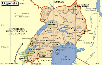 mapa uganda