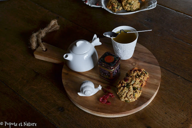 Biscuits aux flocons d'avoine, aux cranberries et aux graines de courge © Popote et Nature