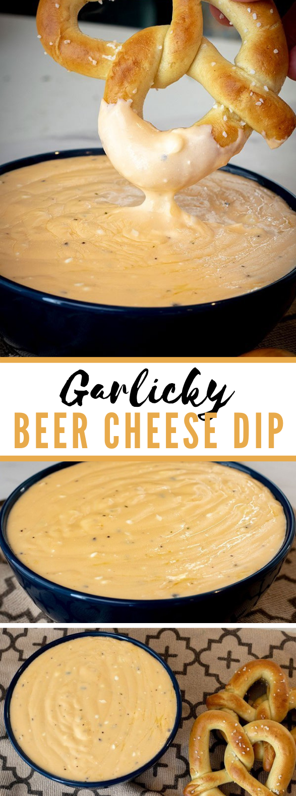 Garlicky Beer Cheese Dip #appetizer #pretzer