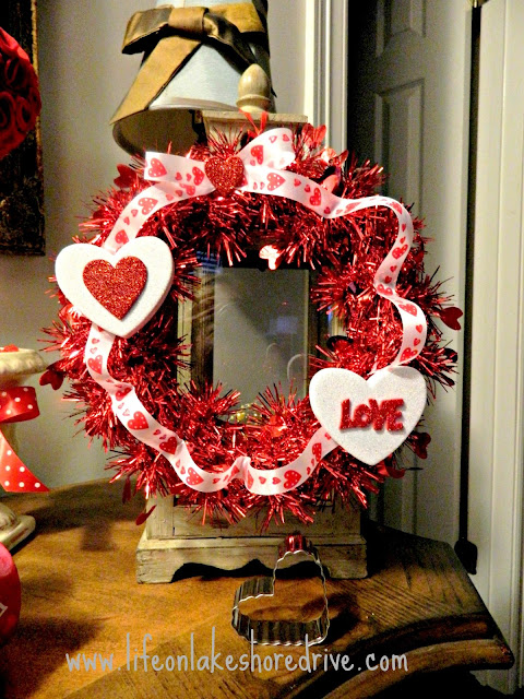 Valentine's Day wreath, Dollar Tree decor