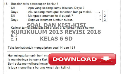  saya berniat ingin berbagi salah satu  file penilaian Dewan Guru yang diisi dalam bentuk  Soal Penilaian Harian K13 Kelas 6 SD Semester 1 dan Kisi-Kisi