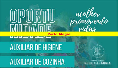 Vagas para Auxiliar de Higiene e de Cozinha em Porto Alegre