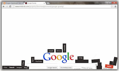 tampilan search engine google yang hancur ini disebut google gravity