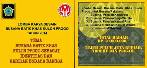  Lomba  Desain  Busana Batik  Khas Kulon Progo 2014 Total 