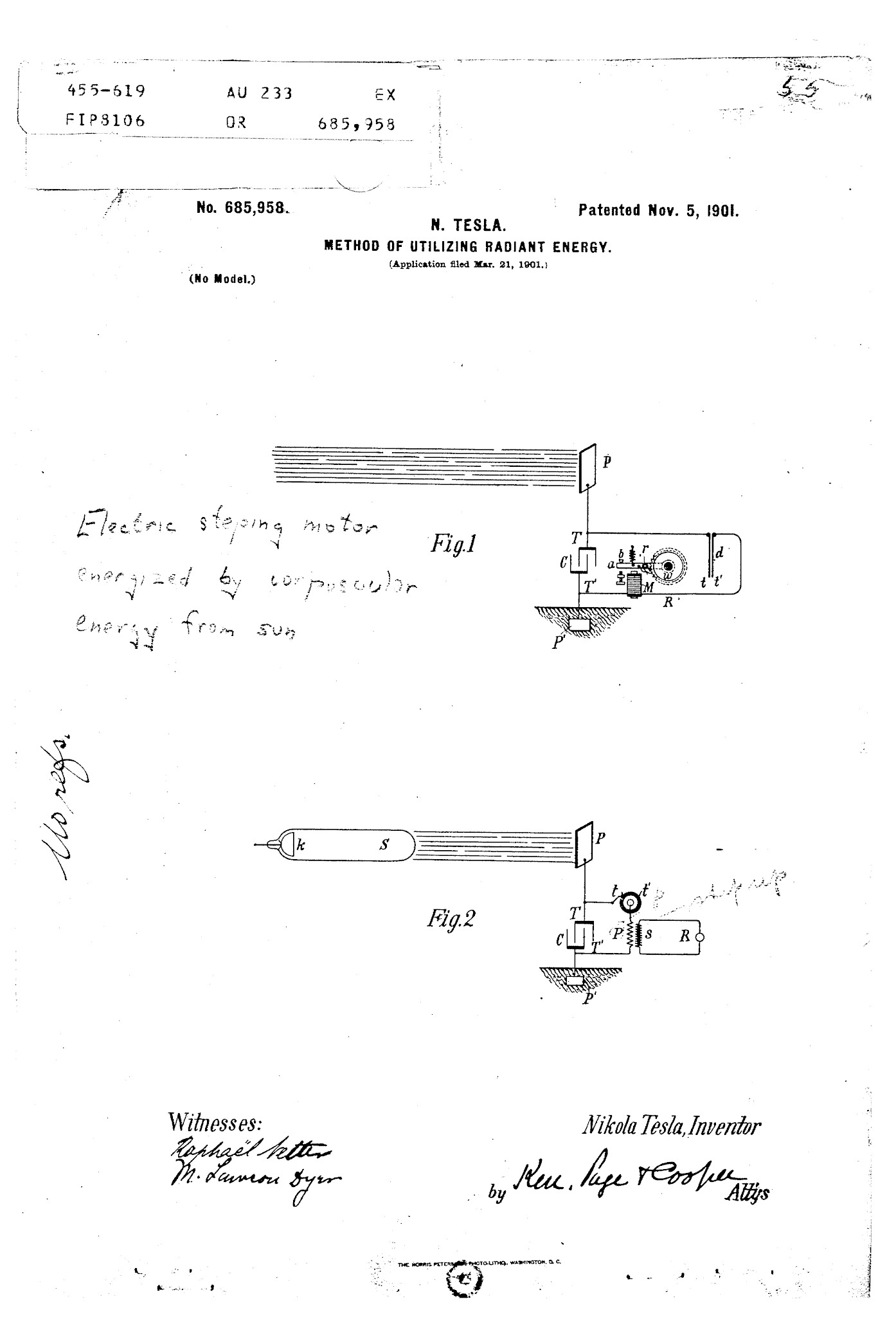 How did Tesla harness radiant energy?