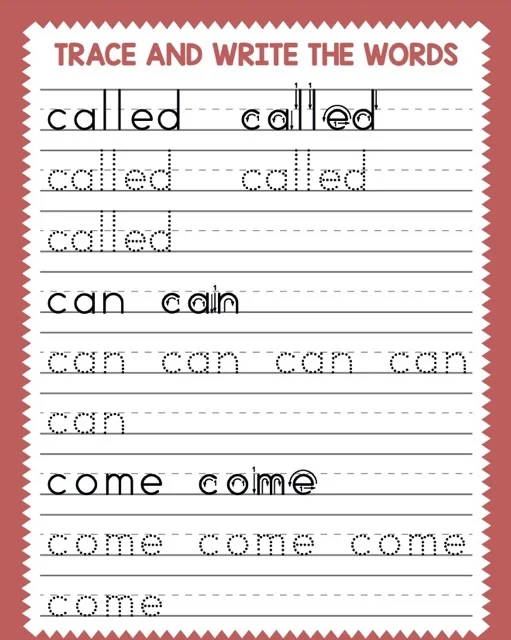 Trace 100 Sight Words