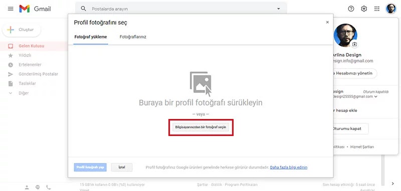 Gmail Profil Resmini Değiştirme