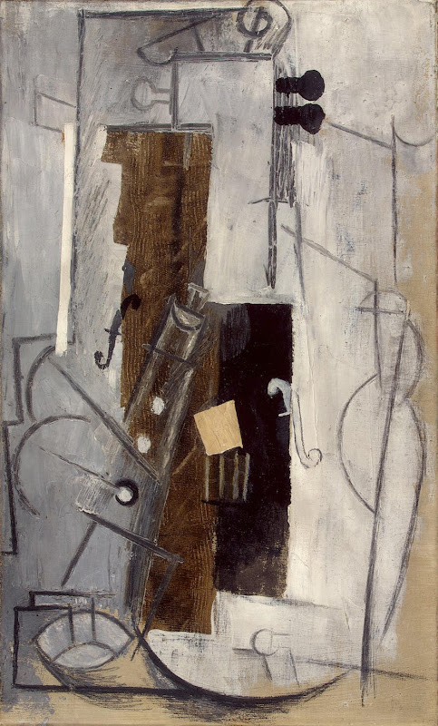 Clarinet and Violin by Pablo Picasso - Abstract Art, Still Life Paintings from Hermitage Museum